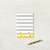 Post-it Notities Grijs Streep Gele Sterren Post-it® Notes (Op bureau)
