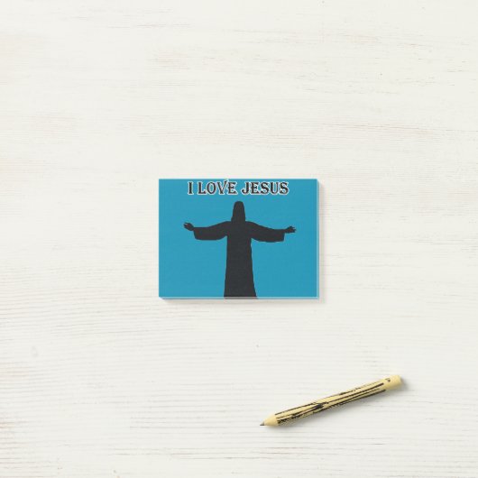 Post-It Notities ik hou van Jezus Post-it® Notes (Op bureau)