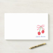 Post-It Notities | Kersen Coquette Strik Uitsnijdi Post-it® Notes (Op bureau)