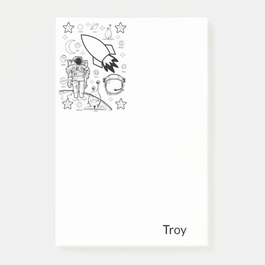 Post-it Notities Kleuren Astronauten Buitenaardse Post-it® Notes (Voorkant)