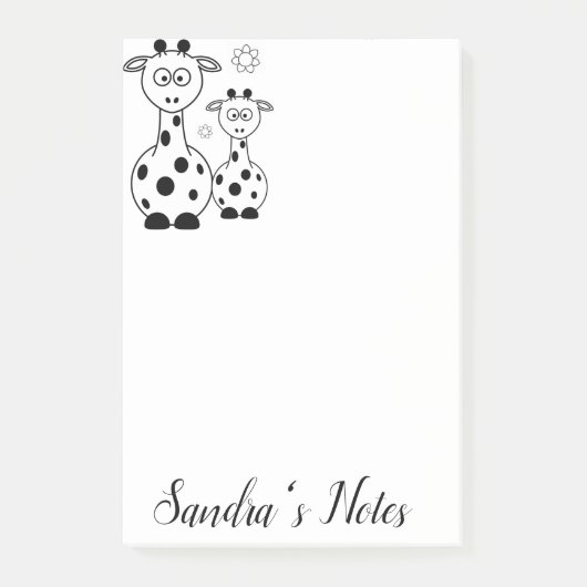 Post-it Notities Kleurplaat Giraffe Post-it® Notes (Voorkant)