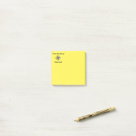 Post-it notities met de naam van uw boot post-it® notes (Op bureau)