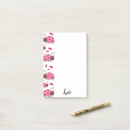 Post-it Notities Roze Lieveheersbeestje Post-it® Notes (Op bureau)