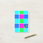 Post-it Notities Schone Roze Blauwe Vierkantjes Post-it® Notes (Op bureau)