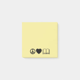 Post-it-notities voor vrede, liefde en boeken post-it® notes