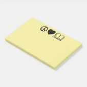Post-it-notities voor vrede, liefde en boeken post-it® notes (Schuin)