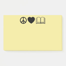 Post-it-notities voor vrede, liefde en boeken post-it® notes
