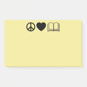 Post-it-notities voor vrede, liefde en boeken post-it® notes