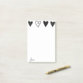 Post-it Notities Zwarte Harten Liefde Post-it® Notes (Op bureau)