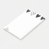 Post-it Notities Zwarte Harten Liefde Post-it® Notes (Schuin)