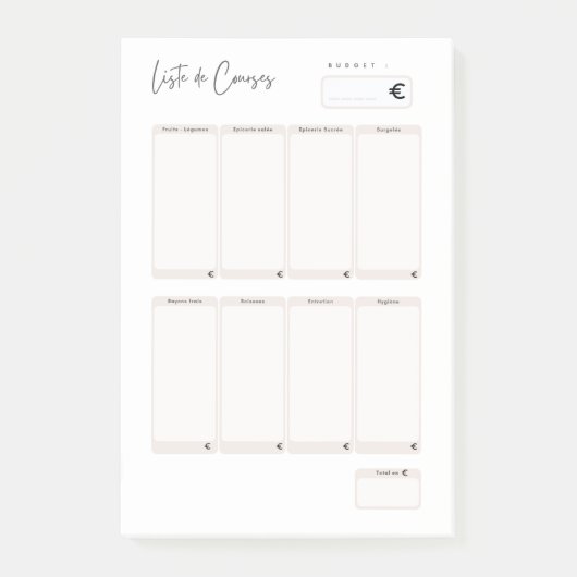 Post-it® Post-It Lijst van courses Notes (Voorkant)