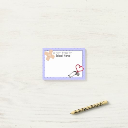 Post-it® van het schoolverpleegkundigen post-it® notes (Op bureau)