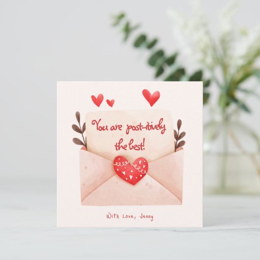 Post-itief de beste Valentijnsdag Groet Kaart (Staand voorkant)