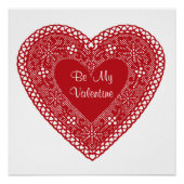Post je Love-Be Mijn Valentijn  Kant Hart Perfect Poster (Voorkant)