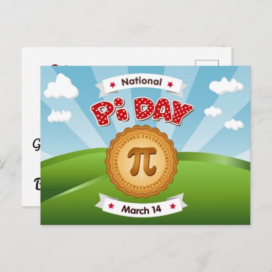 Post je Pi Day Briefkaart (Voorkant / Achterkant)