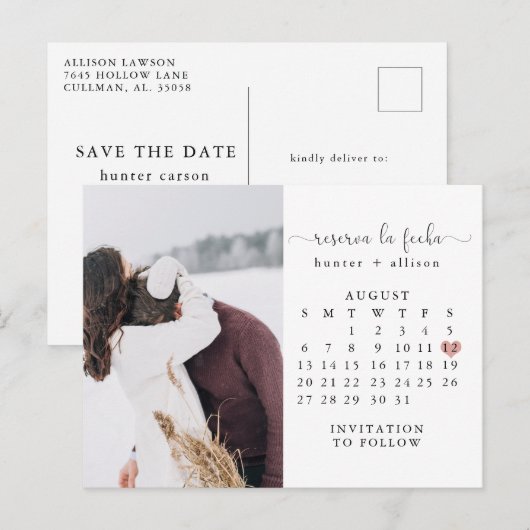 Post Kaart | Agenda sparen de Datum (Voorkant / Achterkant)