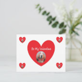 Post Kaart Basset Hound Red Heart Be My Valentijn (Staand voorkant)