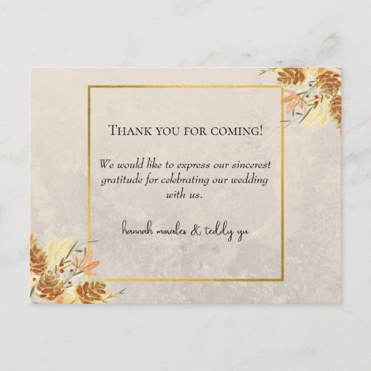 Post Kaart Bedankt voor uw komst! (Voorkant)