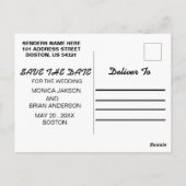 Post-Kaart, bruiloft-briefkaart, huwelijksuitnodig Briefkaart (Achterkant)