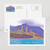 POST-KAART, FLUTED CLIFFS OF NAPALI COAST BRIEFKAART (Voorkant / Achterkant)