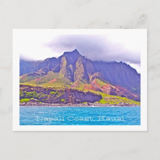 POST-KAART, FLUTED CLIFFS OF NAPALI COAST BRIEFKAART (Voorkant)