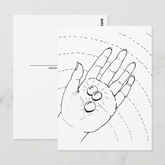 Post Kaart - hand met juwelen (Voorkant / Achterkant)