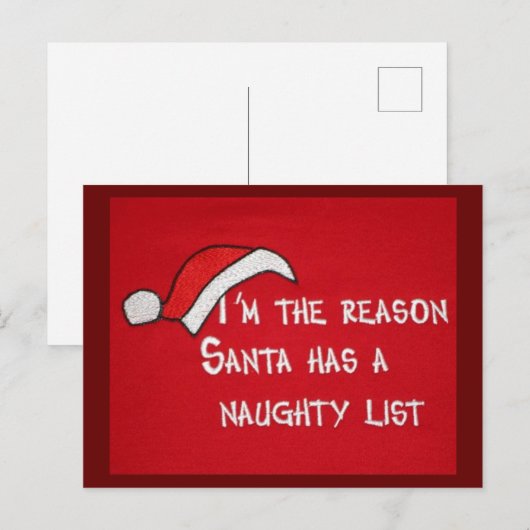 *POST KAART* IK BEN REDEN VOOR DE ONDEUGENDE LIJST FEESTDAGENKAART (Voorkant / Achterkant)