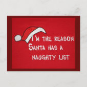 *POST KAART* IK BEN REDEN VOOR DE ONDEUGENDE LIJST FEESTDAGENKAART (Voorkant)