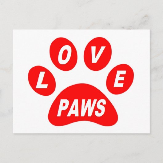 Post Kaart Love Paws on Paws Red (Voorkant)