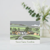 Post Kaart met Cumbrian Boerderij scene (Staand voorkant)
