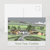 Post Kaart met Cumbrian Boerderij scene (Voorkant / Achterkant)