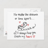 Post-kaart op lange afstand briefkaart (Voorkant / Achterkant)