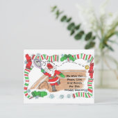 Post Kaart -Santa op de rechtbank (Staand voorkant)