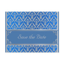 Post Kaart--Save the Date Fleur Light Blue