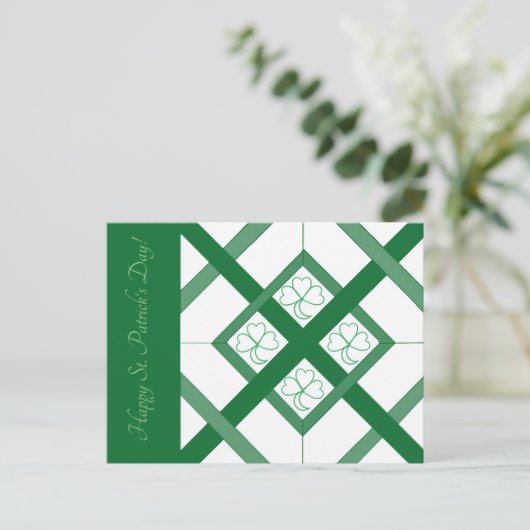 Post-Kaart - Shamrock Glas in lood Briefkaart (Staand voorkant)