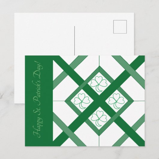 Post-Kaart - Shamrock Glas in lood Briefkaart (Voorkant / Achterkant)