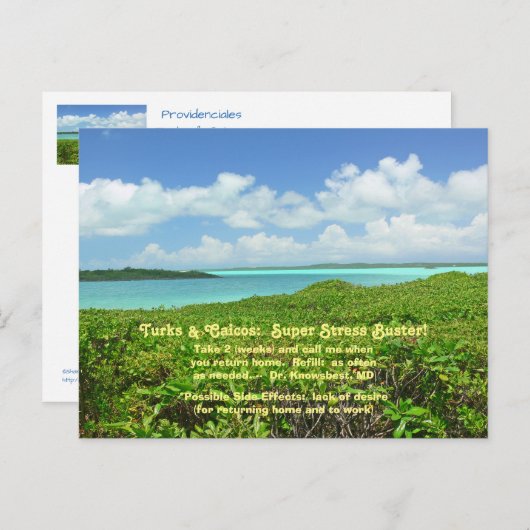POST KAART/TURKS & CAICOS/SUPER STRESS BUSTER! BRIEFKAART (Voorkant / Achterkant)