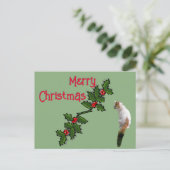 Post Kaart - Vrolijk kerstfeest Holly en Calico Ca (Staand voorkant)