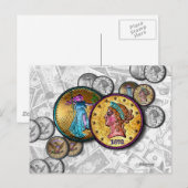 POST KAARTEN - Big Coin Pop Art (Voorkant / Achterkant)