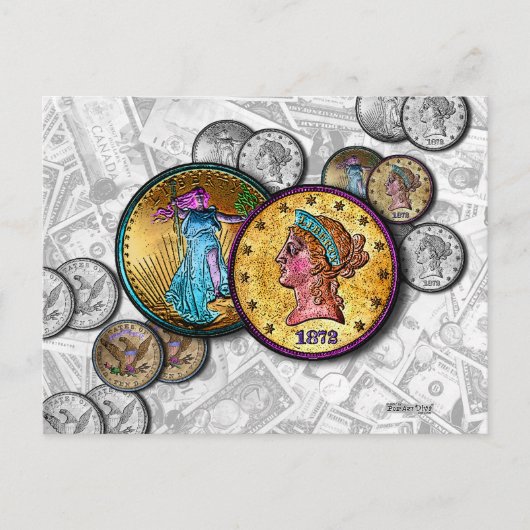 POST KAARTEN - Big Coin Pop Art (Voorkant)