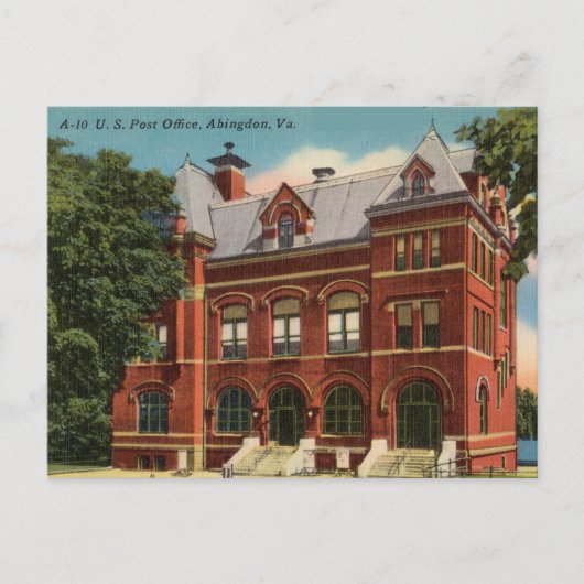  Post Kantoor, Abingdon, Virginia Briefkaart (Voorkant)