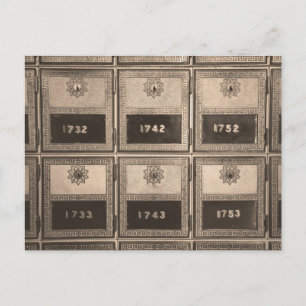  post kantoor dozen met sleutel sloten briefkaart