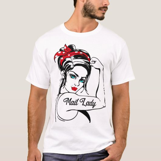 Post Kantoor Postmedewerker Rosie The Riveter Mail T-shirt (Voorkant)