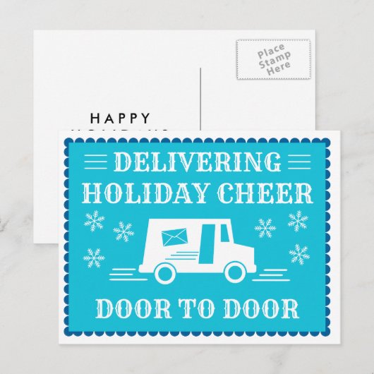 Post Kantoor Postwerker Vakantie Dank u Briefkaart (Voorkant / Achterkant)