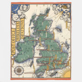 Post Kantoor Wireless Stations Map, Groot-Brittann Fleece Deken (Voorkant)