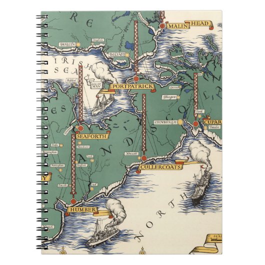 Post Kantoor Wireless Stations Map, Groot-Brittann Notitieboek (Voorkant)