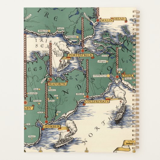 Post Kantoor Wireless Stations Map, Groot-Brittann Planner (Achterkant)