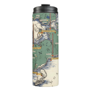 Post Kantoor Wireless Stations Map, Groot-Brittann Thermosbeker
