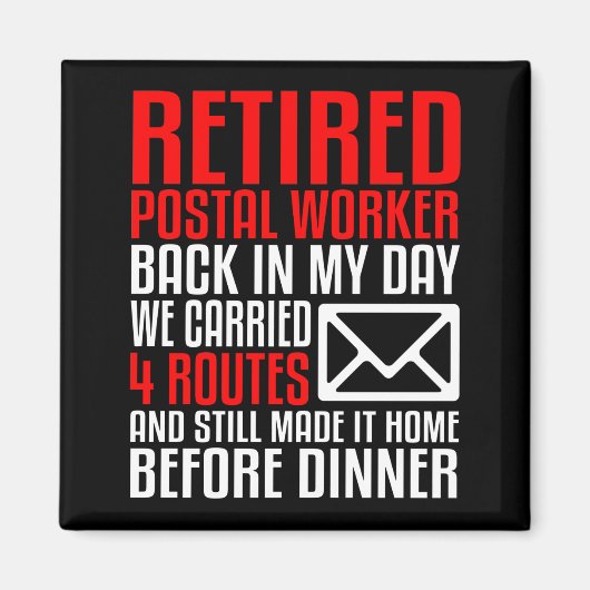 Post-koeriersdienst Pensioenuitkering Gift Funny M Magneet (Voorkant)