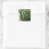Post. Leuke topiary tuin uitgeknipte groene struik Vierkante Sticker (Tas)